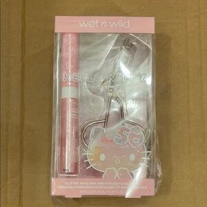 wet n wild Hello Kitty Glitter Mascara and Eyelash Curler Set - Pink and Silver